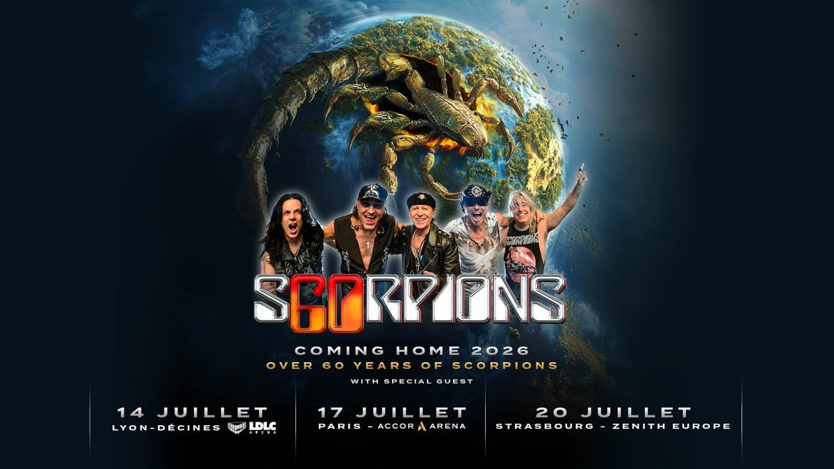 GDP's tweet image. Dans les années 80, @scorpions a explosé internationalement avec des albums comme Blackout ou Love at First Sting.
En 2026 Scorpions revient pour 3 concerts en France à la @LDLC_Arena de Lyon, au Zénith De Strasbourg Europe, et à l’@Accor_Arena de Paris
🎟️ Assurez votre soirée…
