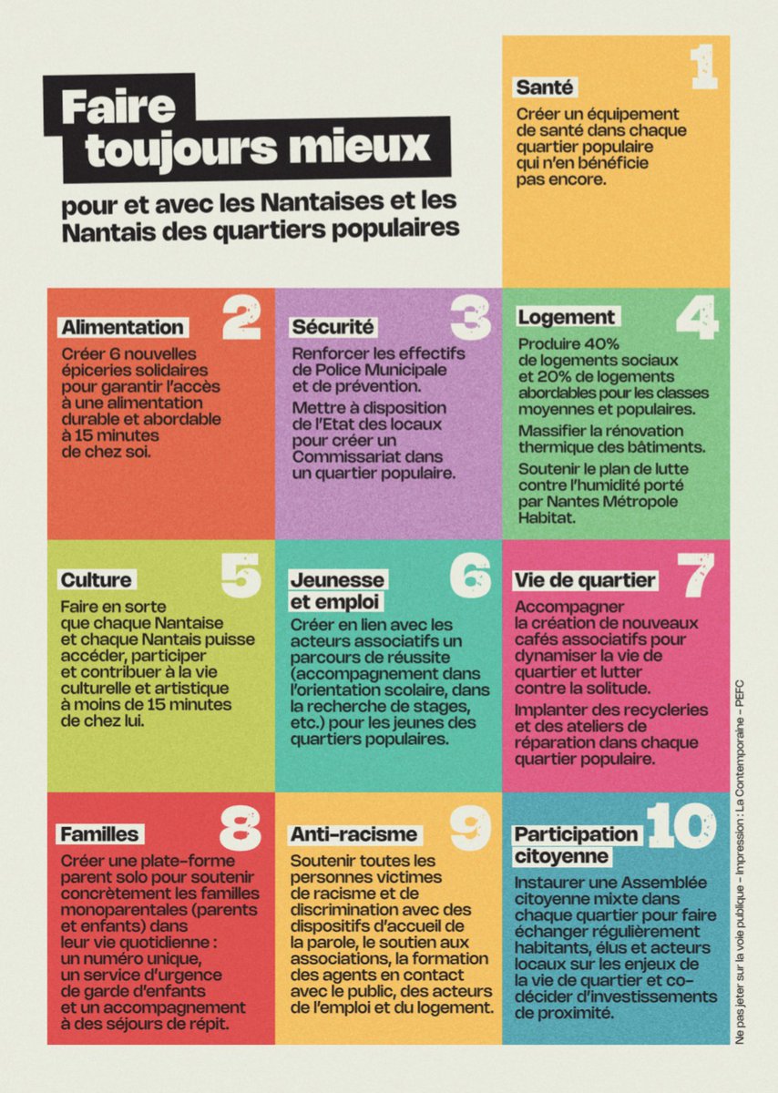 Les quartiers populaires sont au cœur de l'engagement de la <a href="/GaucheUnieNtes/">La Gauche Unie pour Nantes</a> ! Nous avons présenté ce midi nos premières mesures : un équipement de santé pour chaque quartier populaire, renforcer les effectifs de police municipale, créer une plateforme parent solo, ...