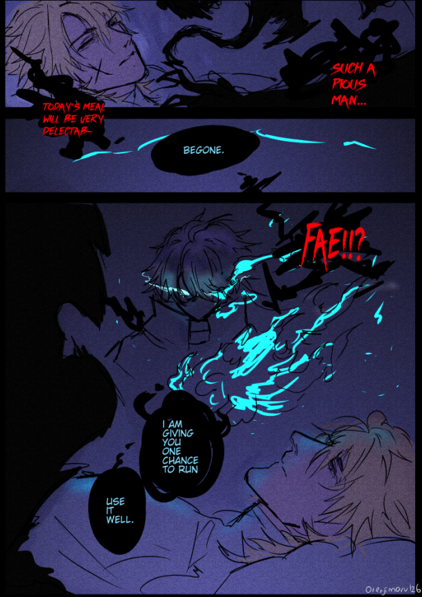 orenjimaru_'s tweet image. Varka is conked out because he is too tired trying to pray away indecent thoughts about his neighbour Flins #Varflins