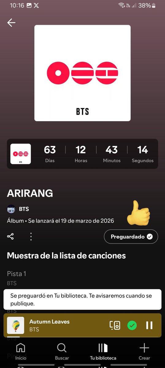Elymin136's tweet photo. GENTEEE YAA EMPIECEN A PRE-GUARDAR ARIRANG EN SPOTIFY!! si tienen Apple Music también!

• https://t.co/2m5ZSbn9zh
• https://t.co/2xTP58fCfL 

BTS IS COMING
ARIRANG IS COMING 
#BTSComeback2026
#BTS_ARIRANG https://t.co/gBUes3HCNV
