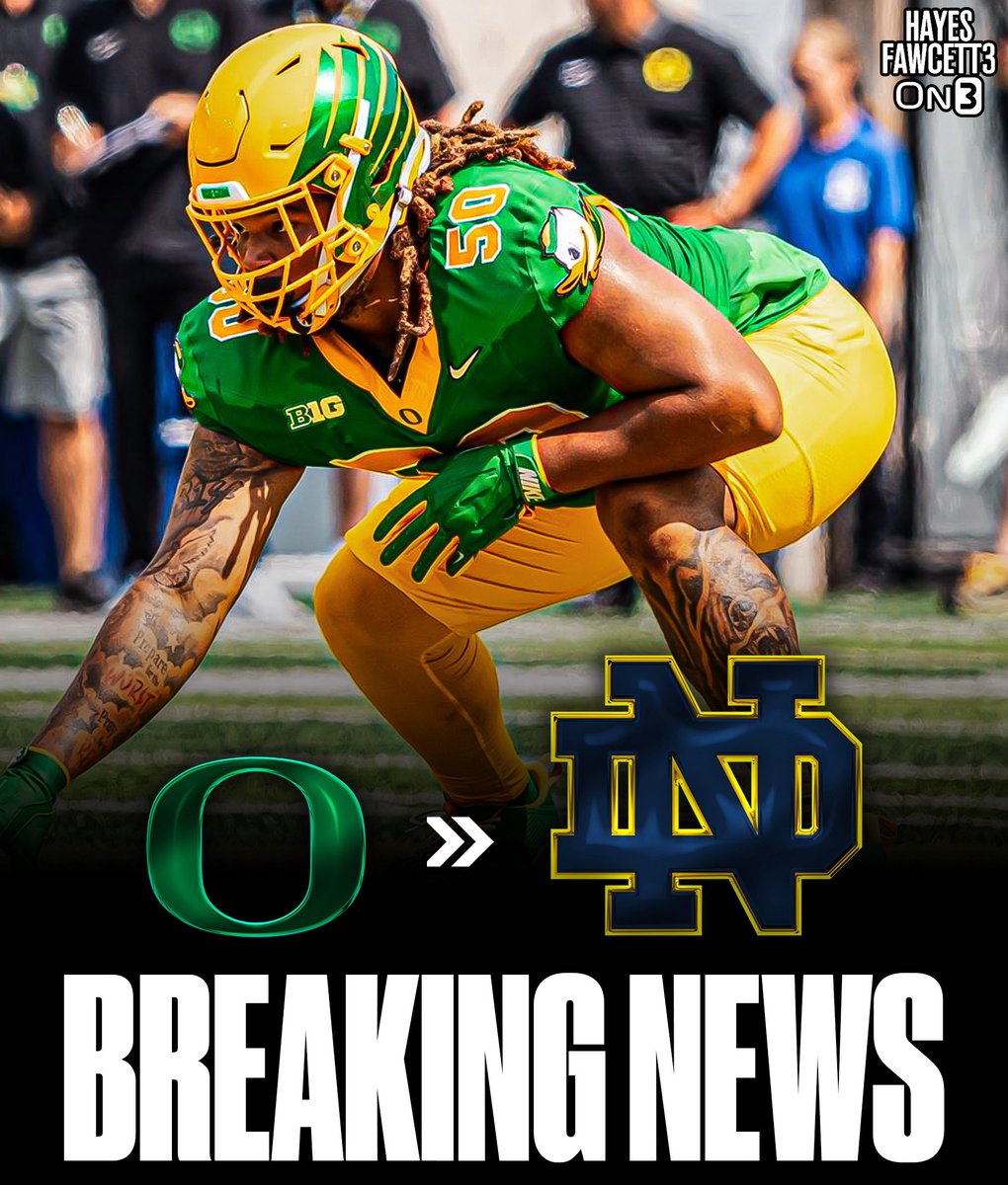 BREAKING: Oregon transfer DL Tionne Gray has Committed to Notre Dame, he tells <a href="/On3/">On3</a>

The 6’6 330 DL totaled 18 tackles, 2 TFLs, and a blocked FG in 2025

He’s one of the top defensive linemen in the portal and will have 3 years of eligibility left

on3.com/transfer-porta…