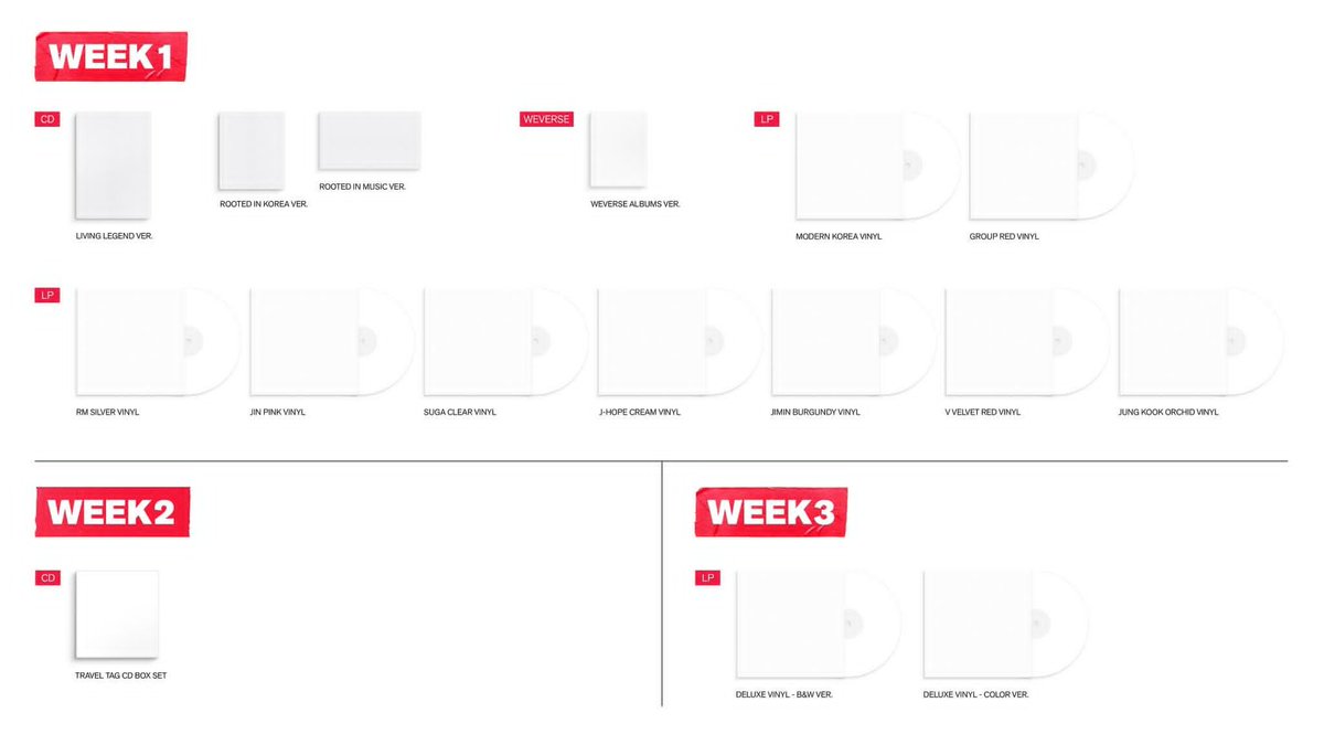 yoong_coffee's tweet image. ไวนิลมีแยกเวอร์เมมเบอร์ 7 คน เข้ามากเลยอะ สีของเมมเบอร์แต่ละคน อยากรู้เลยว่าแผ่นเสียงจะเป็นสีตามชื่อเวอร์ชั่นด้วยมั้ย 👀

นัมจุน SILVER VER.
พิจิน PINK VER.
ยุนกิ CLEAR VER.
โฮป CREAM VER.
จีมิน BURGUNDY VER.
แทฮยอง VELVET RED VER.
จองกุก ORCHID VER.

#BTS_ARIRANG