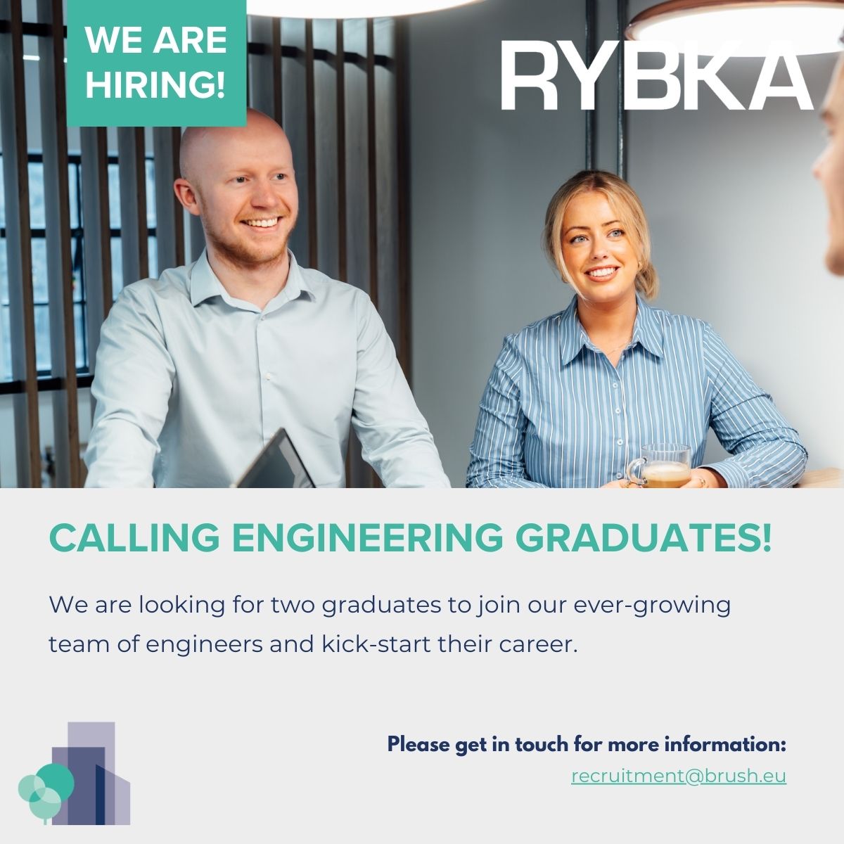 RybkaLtd's tweet photo. Thanks to our continued growth, we’re looking for two exceptional graduates to join our team of committed engineers!

🌳Graduate Sustainability and Building Physics Engineer in Edinburgh

🌳Graduate Mechanical Engineer in Edinburgh

More info/to apply - email recruitment@brush.eu https://t.co/eVYkoPttFD
