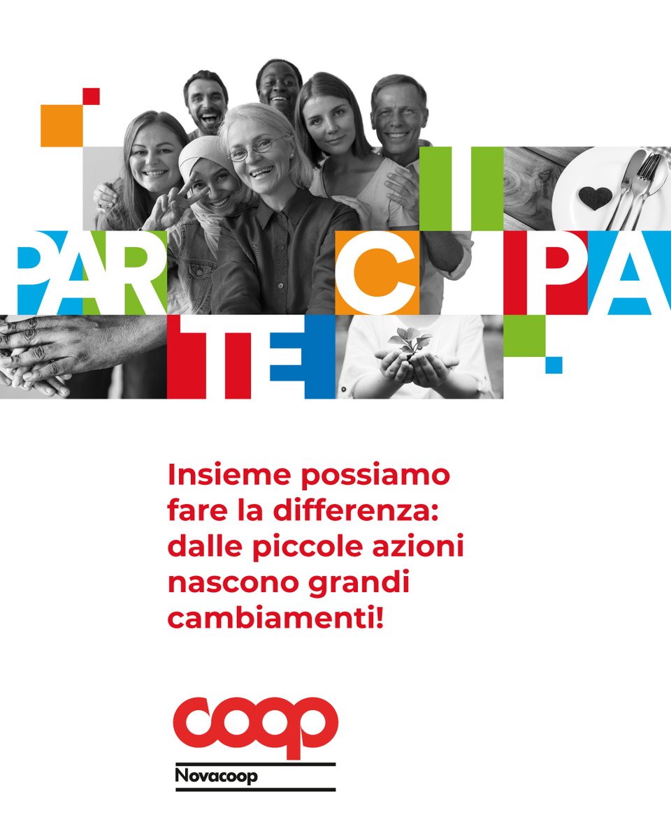 Hai sempre voluto fare la differenza? Partecipare alla vita della comunità del tuo territorio? Diventa #SocioCoop!

Compila il modulo entro il 21/3 e partecipa 👉 novacoop.it/istituzionale/…

Diventa protagonista. Insieme possiamo fare la differenza 🫂