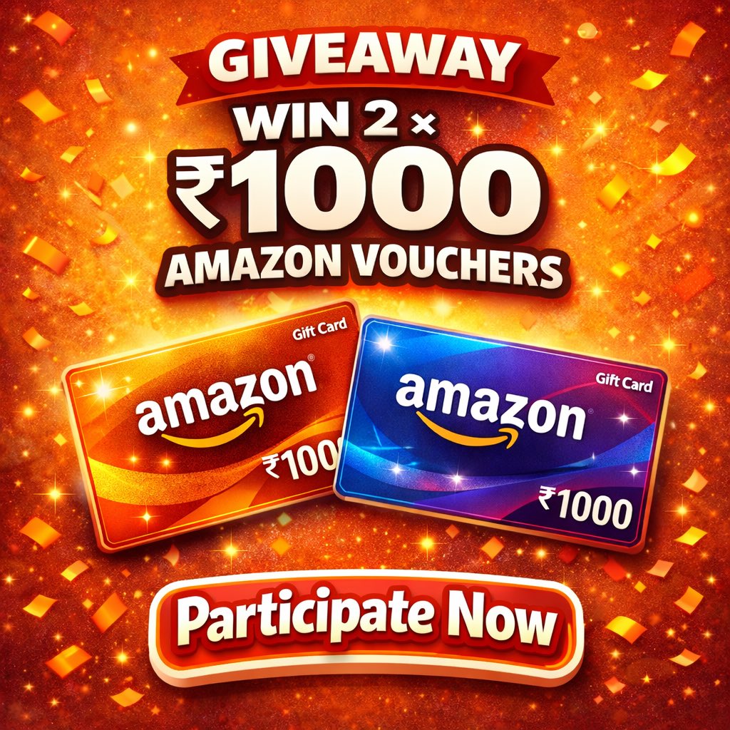 🚨 GIVEAWAY ALERT! 🚨 

🎁 2 winners will each win ₹1000 Amazon Gift Vouchers 💳

To enter:

✅ Follow <a href="/AmazingCreditC/">Amazing Credit Cards</a> 
❤️ Like this post
👥 Tag 2 friends
🔁 Repost

⏰ Ends 23 January 2026, 9:00 PM

🏆 2 winners will be picked from the comments!

🔔Turn on post notifications