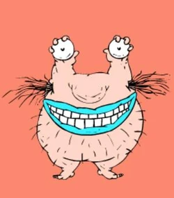 Shuttah's recruit description "Don't scream...! It's not the real monster ..." appears to reference the old Nickelodeon cartoon "Aaahh!!! Real Monsters". Shuttah also holds its eyes in its hands like the character Krumm from the show.