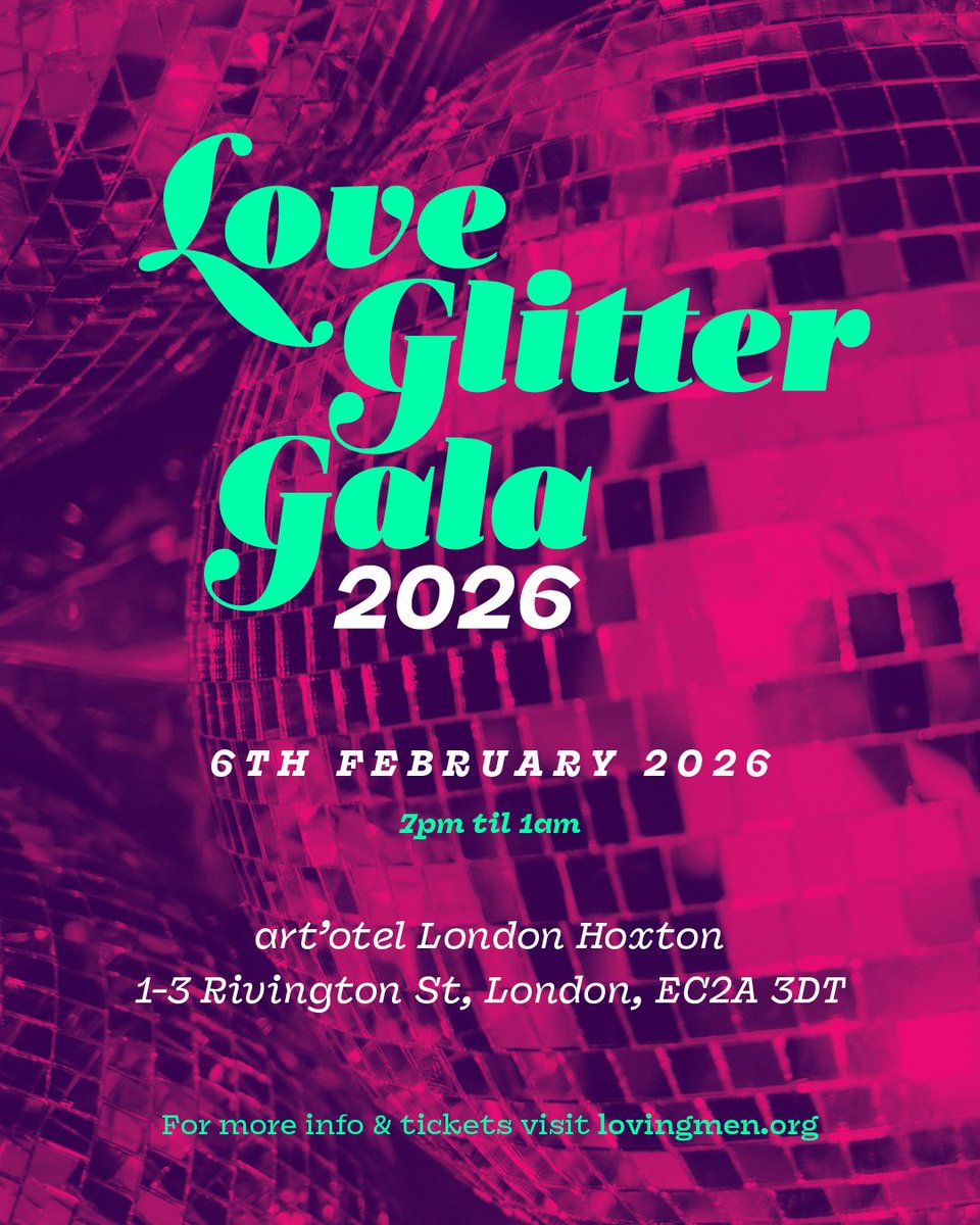 LovingMenUK's tweet photo. Tickets are out. 🔥
Love Glitter Gala - Loving Men+ community fundraiser is in full swing! Join us this Feb in London for a fun glittery night lined up with star acts and your favourite community of people. 
More details on our website. https://t.co/CJh0WQ7CFA https://t.co/CmbyaK9Y2T