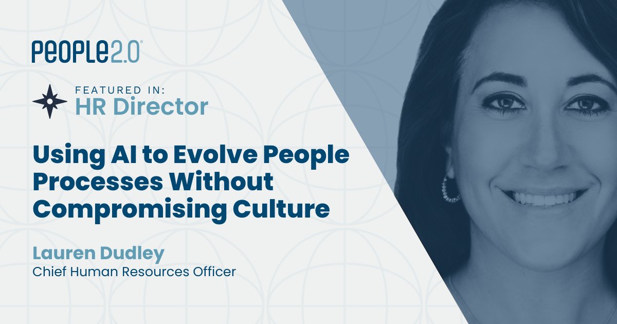 People2o's tweet image. People2.0 in @theHRDIRECTOR 

Our CHRO, Lauren Dudley, on AI in HR: 

• Where AI creates real efficiency 

• The risks of over-automation 

• Keeping empathy at the center 

• When AI isn't the answer 

Read: hubs.ly/Q03-YKh90

#WorkforceSolutions #HRLeadership