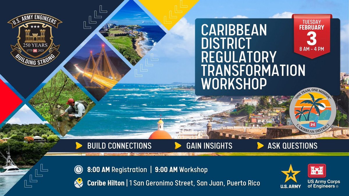 AtlantaCorps's tweet image. The Caribbean District’s Regulatory Division is hosting a FREE one-day Regulatory Transformation Workshop.

Reserve your in person or virtual spot here: forms.osi.apps.mil/r/nLTHJLYSUP