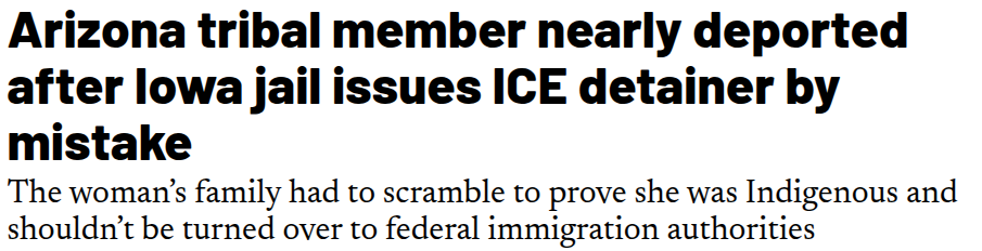 Ma come siamo arrivati a tanto?... Come possiamo essere caduti così in basso?...

Negli #USA i #nativiamericani vengono scambiati per "immigrati clandestini"
azmirror.com/2025/11/12/ari…