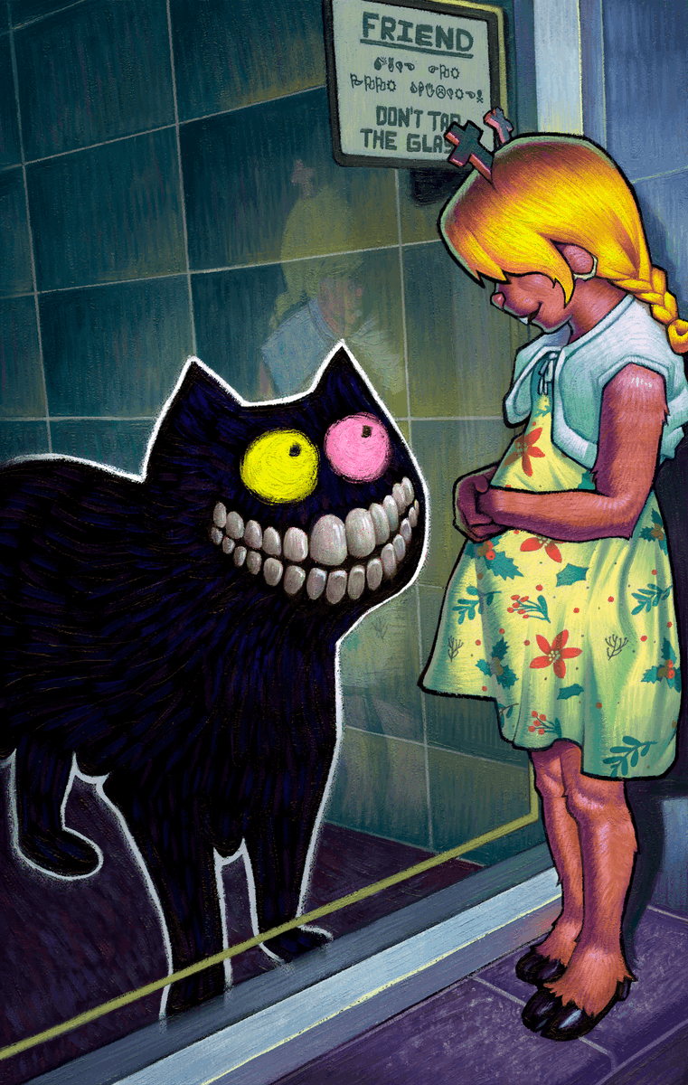 Name_is_Less's tweet image. The Wachifield cat and that reindeer girl from #DELTARUNE