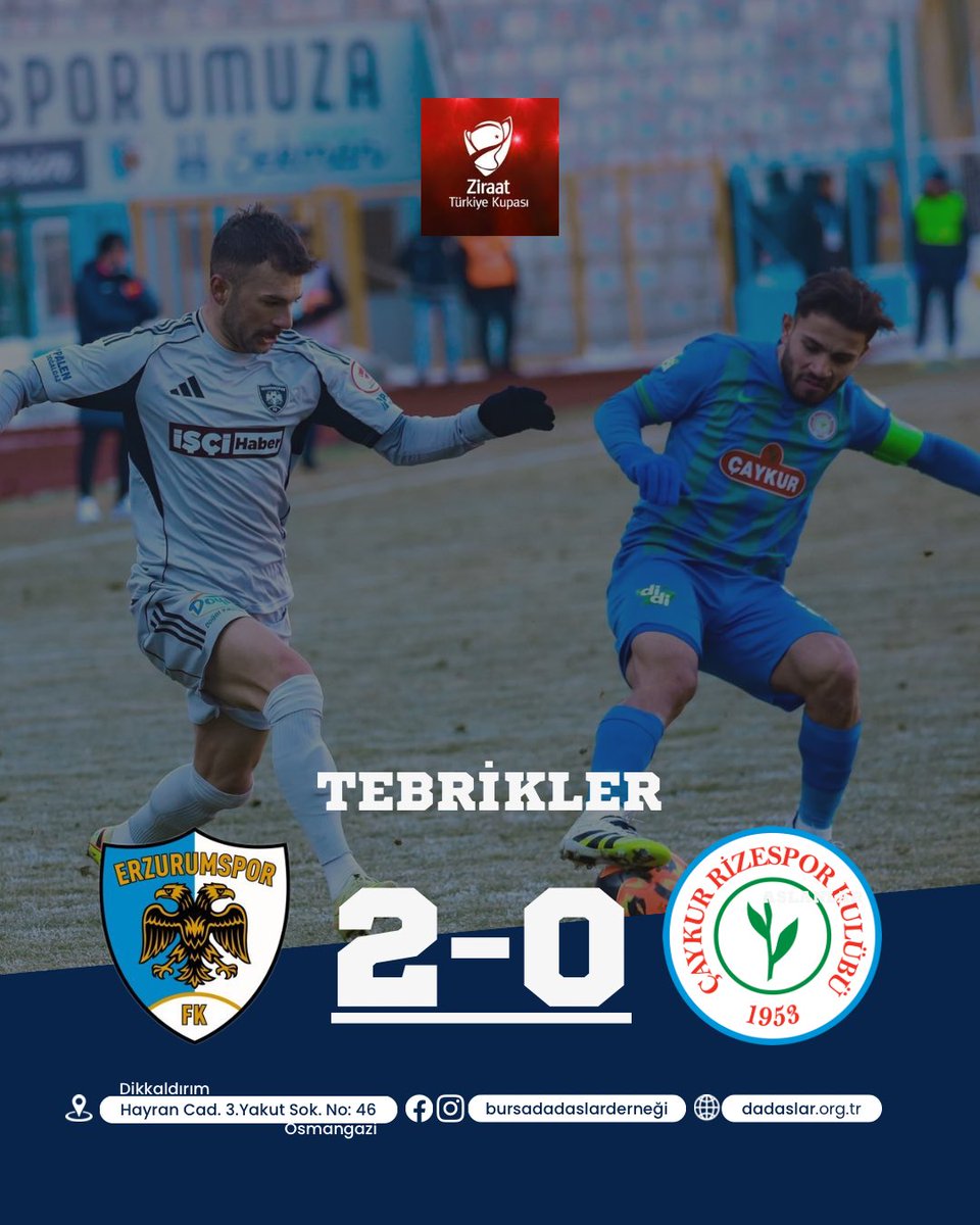 Tebrikler <a href="/Erzurumspor/">Erzurumspor FK</a> 👏🏻

#ZiraatTürkiyeKupası #ERZvÇRS