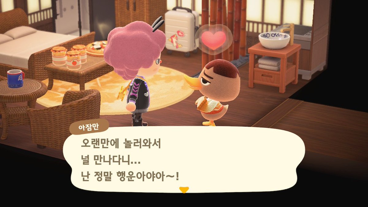 HlurW's tweet photo. #동물의숲 업데이트로 호텔이 생겼길래 방 하나만 꾸며봤는데, 첫 손님이 아잠만.
야... 너어... 언니는 우럭우럭...ㅠㅠㅠ https://t.co/AQ8K1J7tA6
