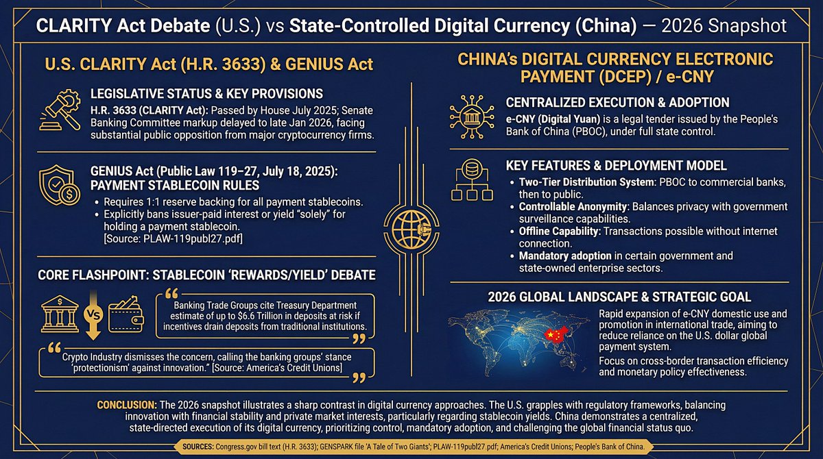 shanaka86 2026: The Digital Currency Cold War is here!🌐📉 🇺🇸 US: Private  innovation, stablecoin yields, & regulatory balancing acts. 🇨🇳 China:  Centralized control, mandatory adoption, & global disruption. Two paths.  One future.