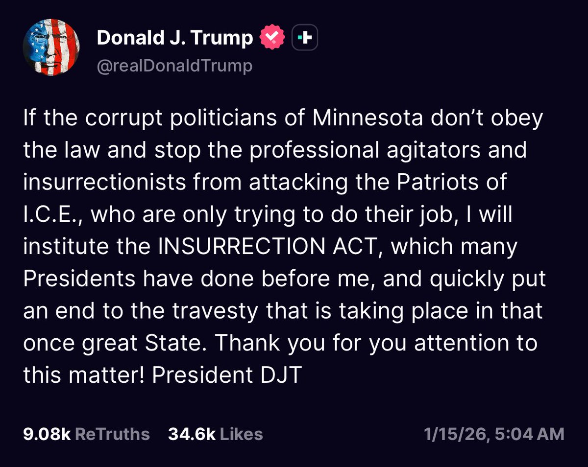 shadygrooove's tweet image. We knew this day would come.

Insurrection Act of 1807.
[Determination that the various state and local authorities are not up to the task of responding to the growing unrest]
Call the ball.
Q