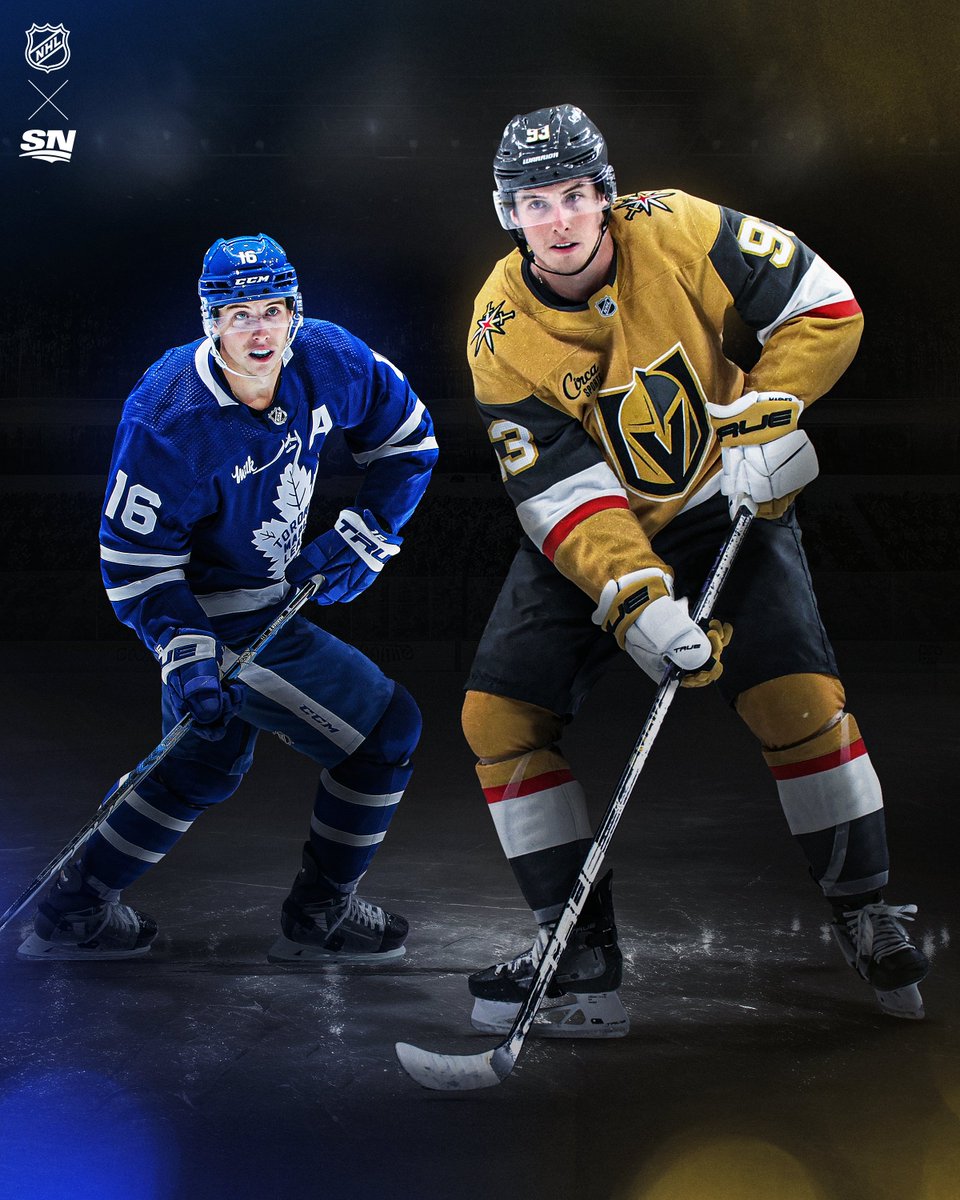 Sportsnet's tweet photo. For the first time in his career, Mitch Marner will play AGAINST the Maple Leafs ⚔️

Toronto or Vegas: who ya got tonight? 👀 https://t.co/VxSPGNBQrk