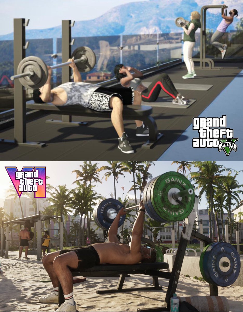 GTA_Unlimited's tweet photo. GTA 5 vs GTA 6! 💪🏻 https://t.co/0KhFwqprJc