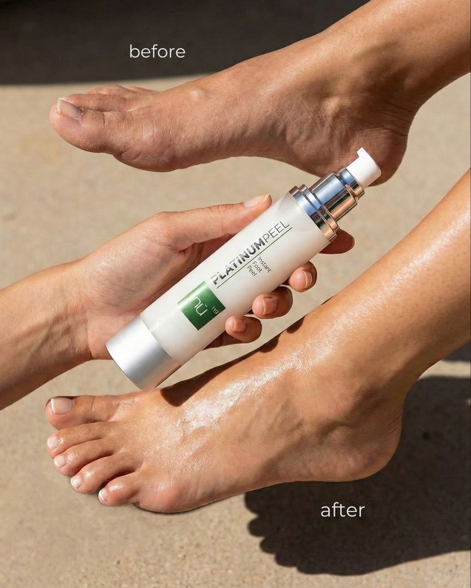 nu119_beauty's tweet image. Before to after in under 2 minutes ✨ 

nū119 Platinum Peel is an easy at-home foot care essential for rough, dry skin. Spray, wait a few seconds, massage, rinse.

#nu119 #PlatinumPeel #FootCare #AtHomePedicure #SmoothFeet