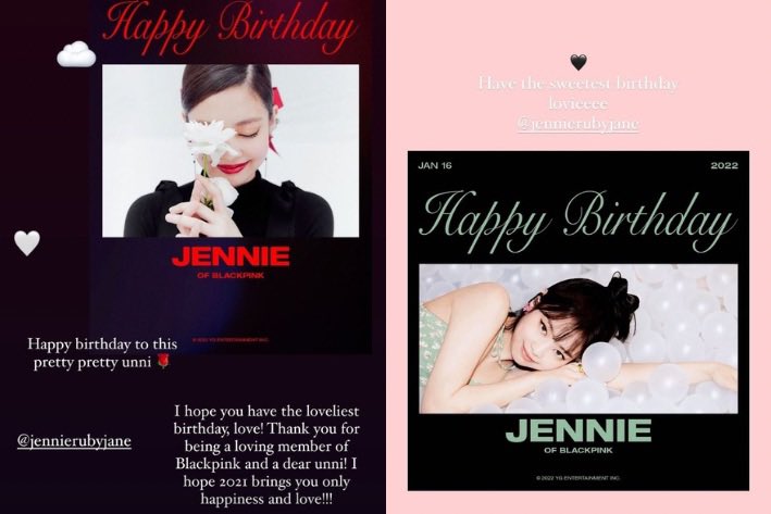 jennierosies's tweet image. “happy b-day wifey!”
“HBD my love”
“happy birthday to this pretty pretty unni”
“have the sweetest birthday loviee”
“happy jennierubyjane day”
“dear the hottest girl out there, happy jendawg day!!”
“love you with all my heart, happy jendeuk day”
“JENNIE’S!! 🥰THIRTY &amp;amp; FLIRTY🥰”