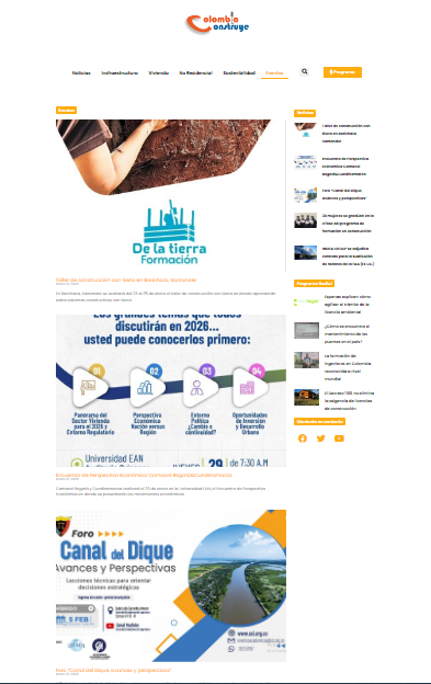 Estos son algunos de los eventos del sector constructor que Comienzan a moverse en 2026.   colombiaconstruye.com/eventos/