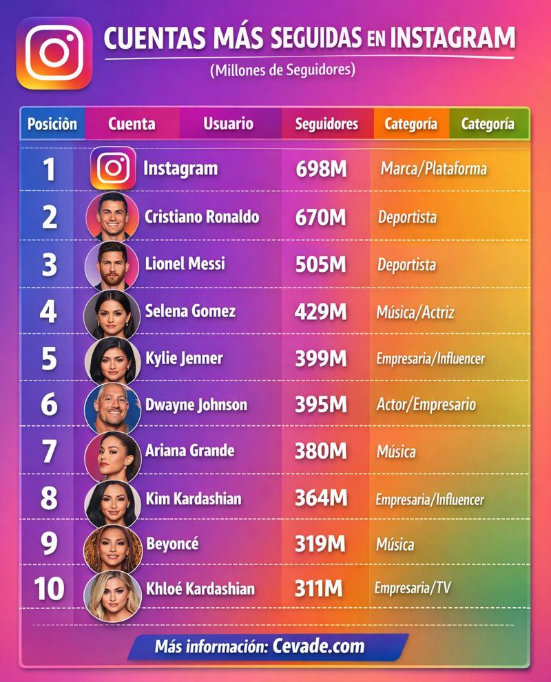 CeVaDe's tweet photo. Cuentas de Instagram con mas Seguidores (Diciembre 2025)
📍 #Infografia #Instagram #Seguidores #Famosos 
📍 Fuente: Instagram
💾 https://t.co/nV2coqSHTc
📢 Atte. Cesar Vallejo de la Torre https://t.co/eVAoFabxhG