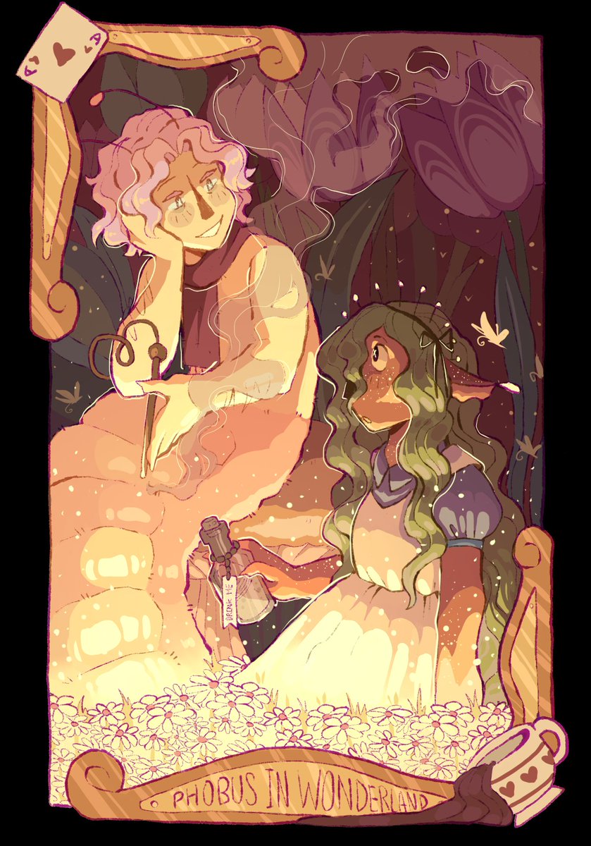 🌱 Phobus in Wonderland print! 🌱

❀ Super happy with how this ended up! I LOVE Alice in Wonderland, so once the theme won I was very inspired

❀ You can still get this print along with two stickers on this month's mail club over on my patreon! 
#yarrowssanctuary #mailclub