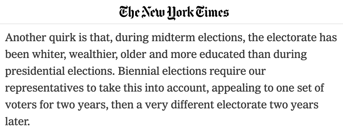 ChristianHeiens's tweet image. New York Times headline 12 years ago: "Cancel the Midterms because they derail Obama's agenda and are too White."