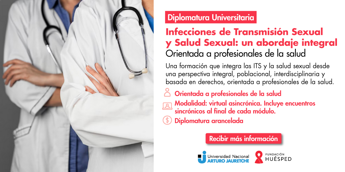 FundHuesped's tweet photo. ¿Sos profesional de la salud y querés formarte en un abordaje integral de las infecciones de transmisión sexual y la salud sexual?

Desde Fundación Huésped y la Universidad Nacional Arturo Jauretche (UNAJ), te invitamos a participar de una nueva diplomatura universitaria. https://t.co/bl1zW1vpz8