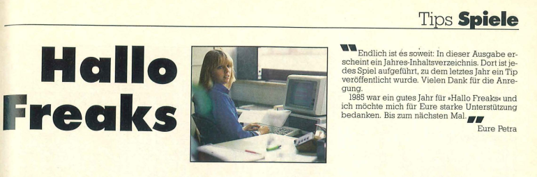 Retrojournal_de's tweet photo. In der Happy Computer 02/1986 sahen wir sie zum ersten Mal:
 Petra Wängler –
die Kim Basinger der Computerbranche. 💾✨
„Hallo Freaks“ – und plötzlich hatte die Hilfe-Welt ein Gesicht.
#Retrojournal #HappyComputer #1986 #Computergeschichte https://t.co/t23ELDMoYb