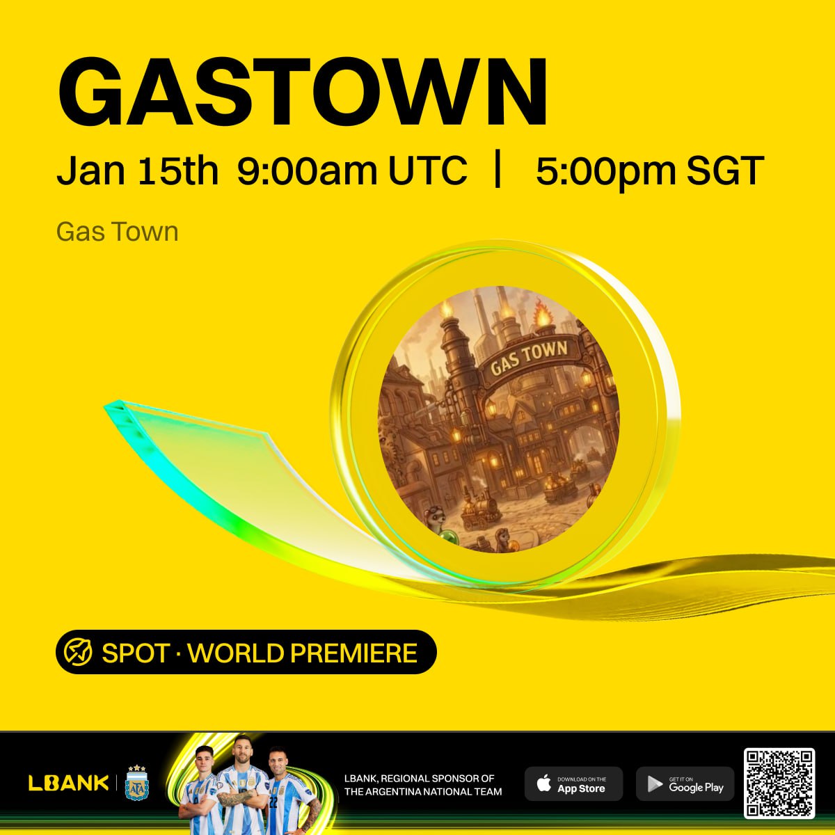 Spot Listing World Premiere on LBank GASTOWN: Jan 15, 09:00 UTC, 17:00 SGT  OWL: Jan 15, 11:00 UTC, 19:00 SGT Two launches, one day. Set your  reminders. #LBank #LBankAngel #WorldPremiere #SpotListing #Crypto