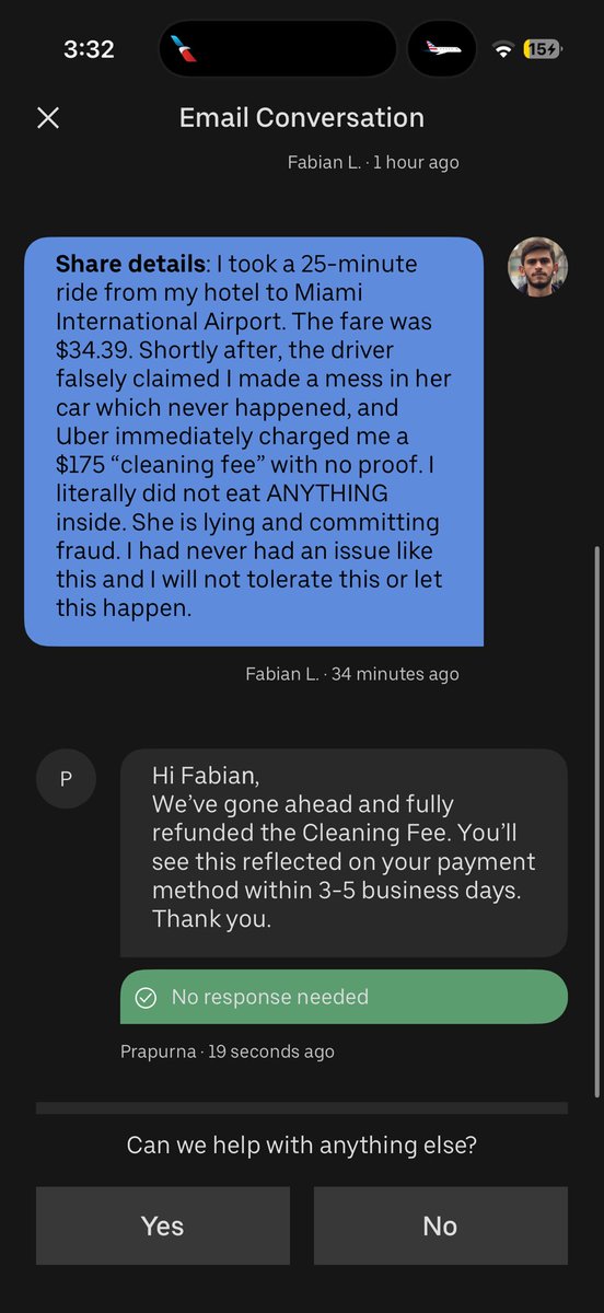 fabianistides's tweet photo. @Uber YOU HAVE A HELL OF A CUSTOMER SERVICE, I SALUTE YOU 🫡🫡. And FUCK THAT FRAUDSTER https://t.co/W6bQepqIVN