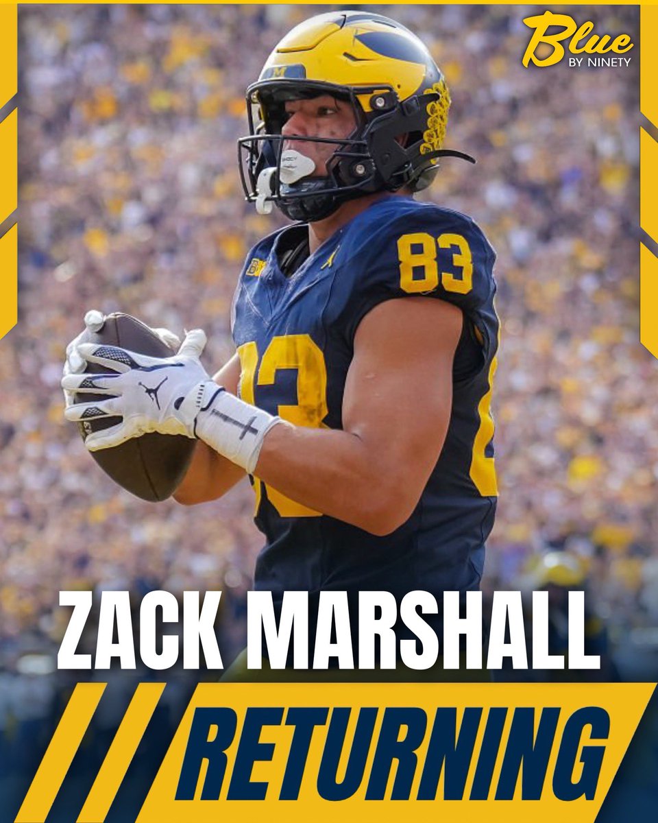 bluebyninety's tweet image. Michigan TE Zack Marshall is RETURNING to Michigan for the 2026 season.

Those Who Stay 〽️