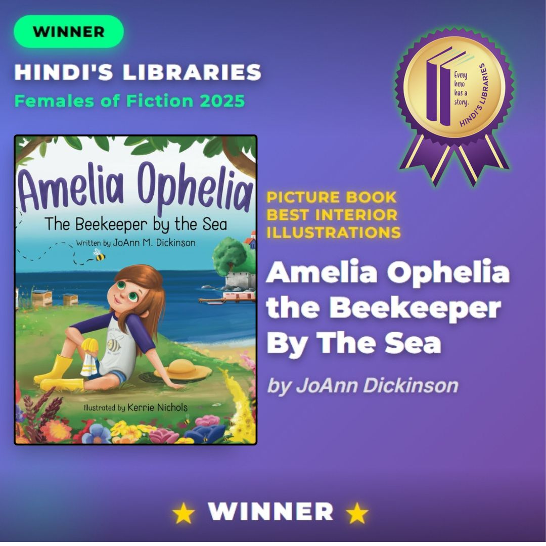 So honored to share that Amelia Ophelia the Beekeeper by the Sea has been named “Female of Fiction – Best Interior Illustrations by Hindi’s Library. 🐝📚

This heartfelt, STEM based learning story, was beautifully, illustrated by @kerriedesigns.

amazon.com/Amelia-Ophelia…
