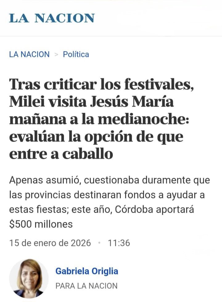 madorni's tweet image. Fake.

El Presidente jamás ha cuestionado los festivales en sí mismos, sino el descontrol del dinero público destinado a este tipo de eventos.

Por otro lado, el Presidente jamás evaluaría montar a caballo en virtud de que le resultaría fácticamente imposible debido a las…