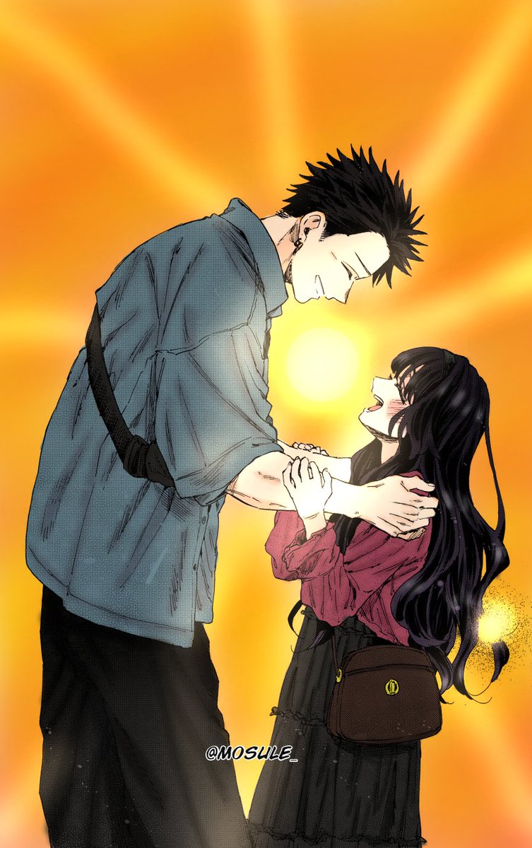 Kaoruko and Rintaro from the chapter 176 cover colored by me