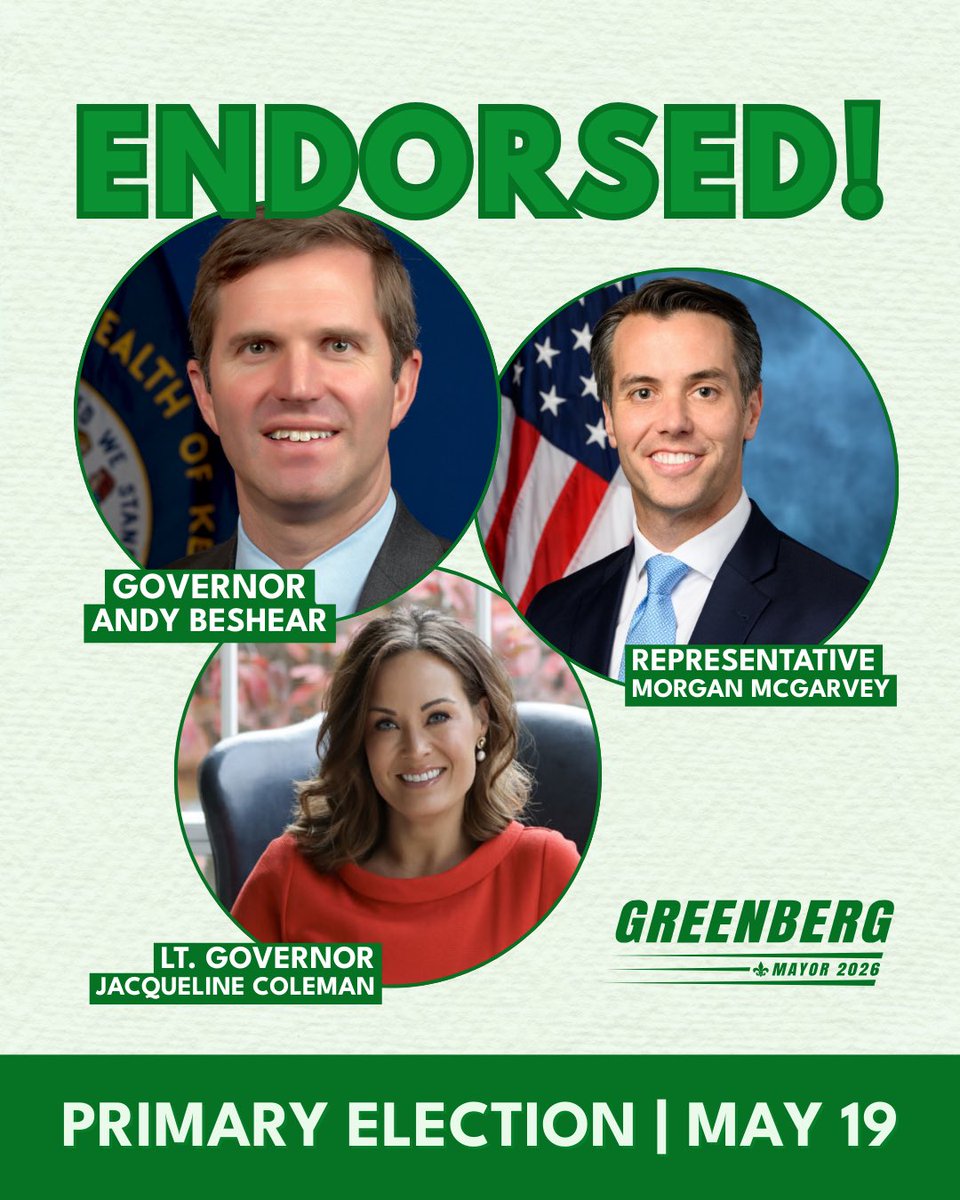 Greenberg4Mayor's tweet photo. I’m honored to have the endorsement of our great Governor as well as Lt. Governor Coleman and Representative McGarvey. https://t.co/pW7u3Xvw3q