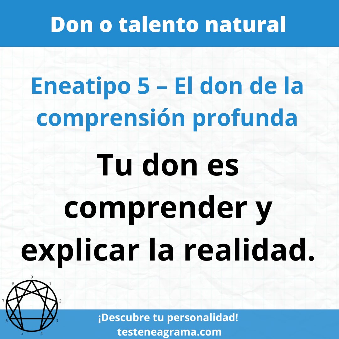 🔍 El Cinco posee una mente analítica y clara.
Su talento es investigar, entender y aportar visión objetiva.
Cuando comparte su conocimiento, se convierte en una fuente de sabiduría valiosa.
#Eneatipo5 #Eneagrama #Conocimiento #Sabiduría #PensamientoCrítico