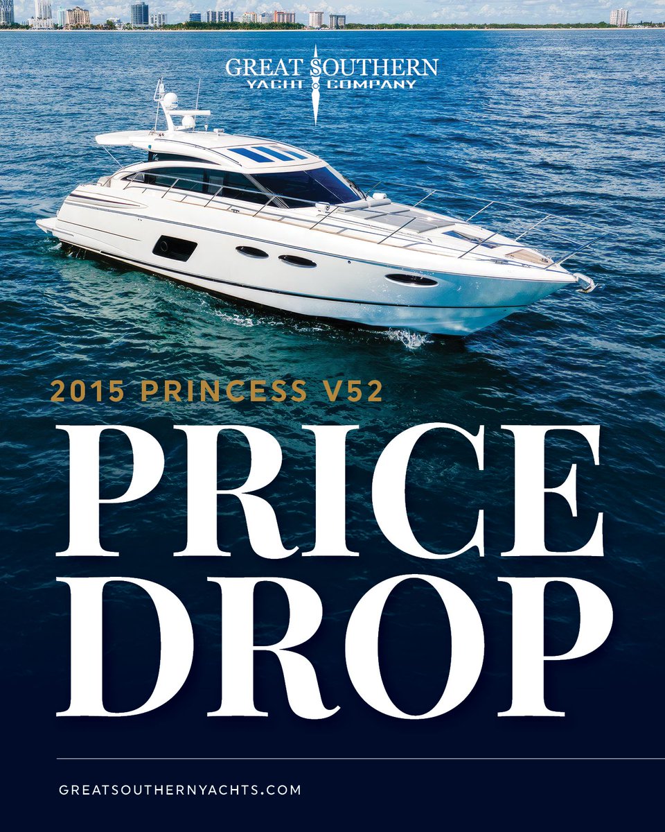 GSYacht's tweet photo. NEW PRICE REDUCTION!
The V52 is now offered at a newly reduced price — an exceptional opportunity for those seeking both performance and luxury on the water.
For more info, visit https://t.co/zO29Su4g5h https://t.co/fFPfy1p8O0