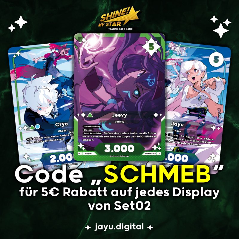 ✮⋆˙ SHINE • MY STAR RABATTI! ˙ ⋆ ✮

Ich bin Teil von Set02 und ab dem 7.02.25 um 20Uhr kannst Du nicht nur vorbestellen, sondern mit dem Code „Schmeb“ auch noch sparen 💫 

tinyurl.com/mcx9t892
Support your Oshi. Build your star!
*werbung* ˶ᵔ ᵕ ᵔ˶