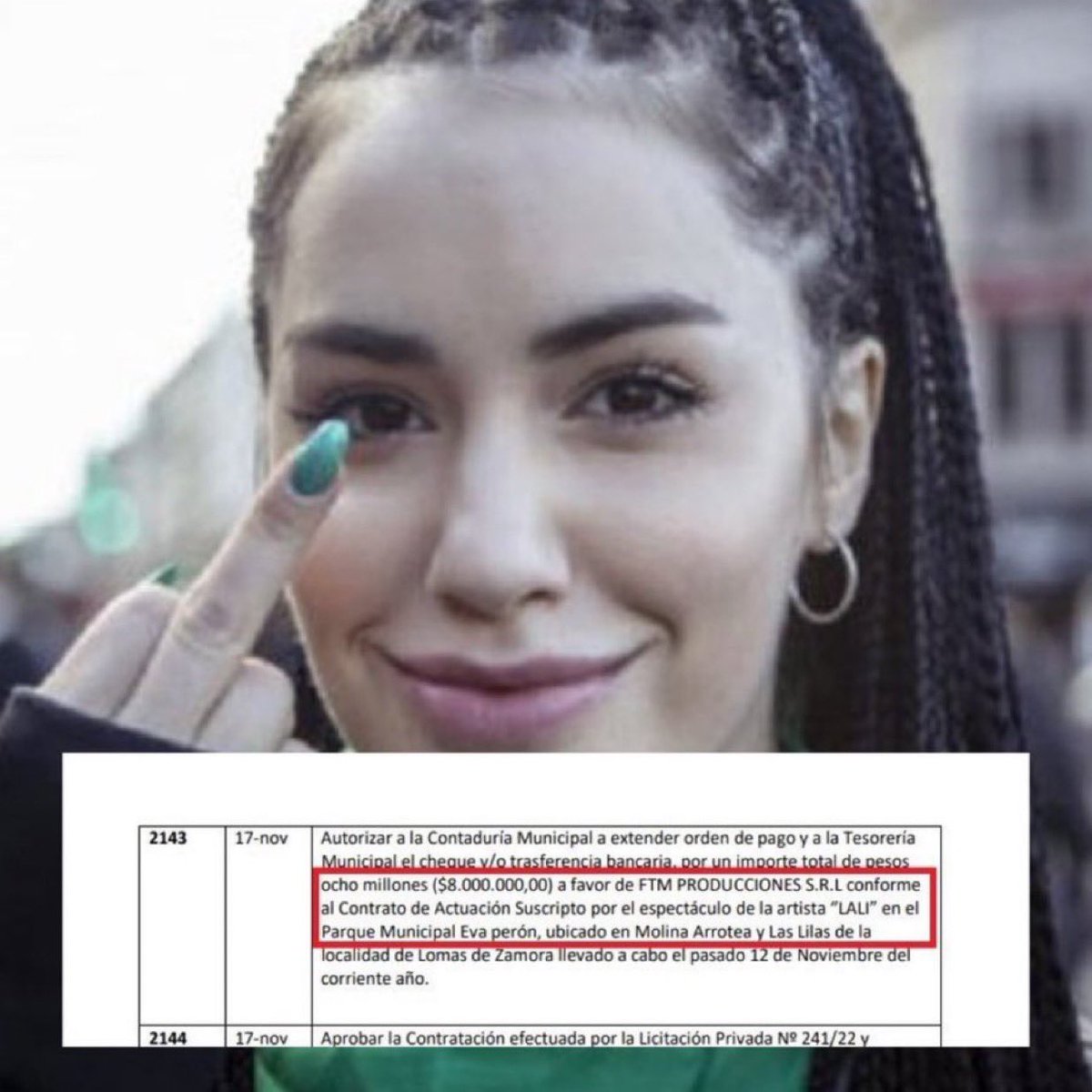 peladodelatv's tweet image. Insaurralde y Kicillof le pagaron a Lali Esposito OCHO MILLONES POR UNA HORA.  

ESTA EN EL BOLETÍN OFICIAL. 

RT PARA QUE TODO EL MUNDO DE ENTERÉ QUE JAVIER MILEI TIENE RAZON!!!