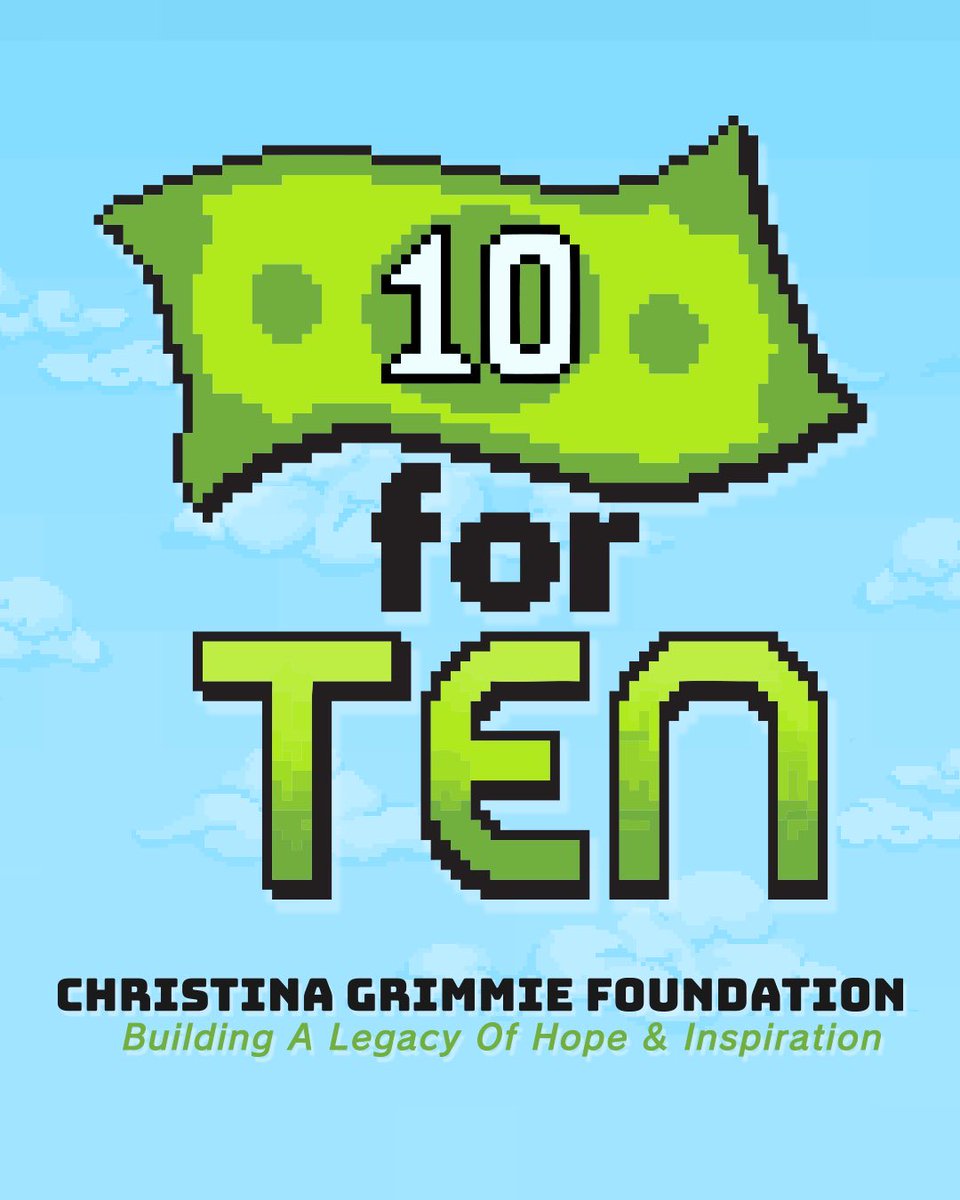 As you may know, 2026 marks the 10th anniversary of Christina Grimmie’s passing. We are honoring her with our 10 for TEN campaign 💚

Join us by donating $10 or a multiple thereof each month throughout the year. 

Text 10FORTEN to 44-321 to donate.

🔗 grimmie.info