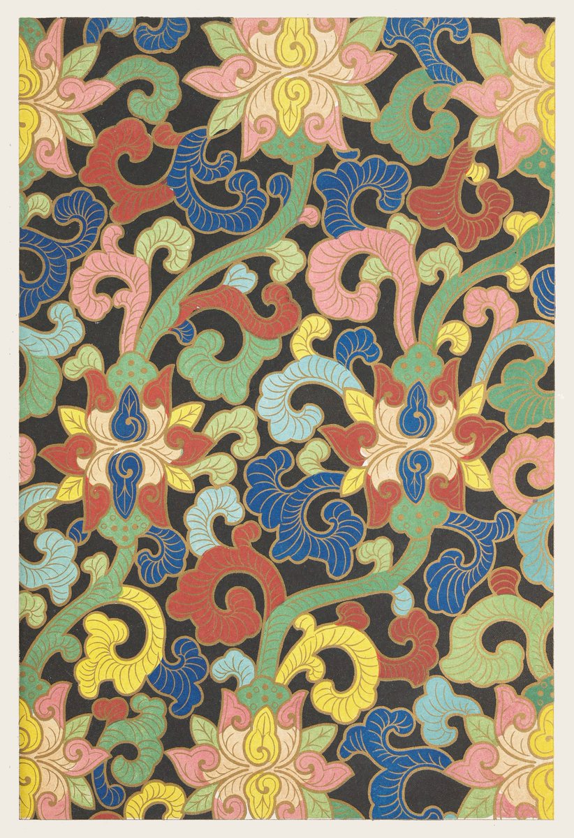 PublicDomainRev's tweet photo. Chromolithographic plates from Owen Jones’ Examples of Chinese Ornament (1867) which reproduces ornamentation from painted vases, incense burners, lacquer boxes, and many more objects in the @V_and_A. More here: https://t.co/q3h5N2MqDH https://t.co/GcUj10Sh9G