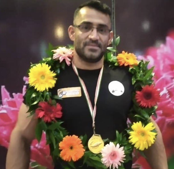 longlosthills's tweet image. On January 9 in Mashhad, bodybuilder and gym coach Mohammadreza Golmakani(1990), was killed by direct live fire from repressive forces during the protests. An athlete with numerous provincial and national championship medals, he was a married father of two daughters.…