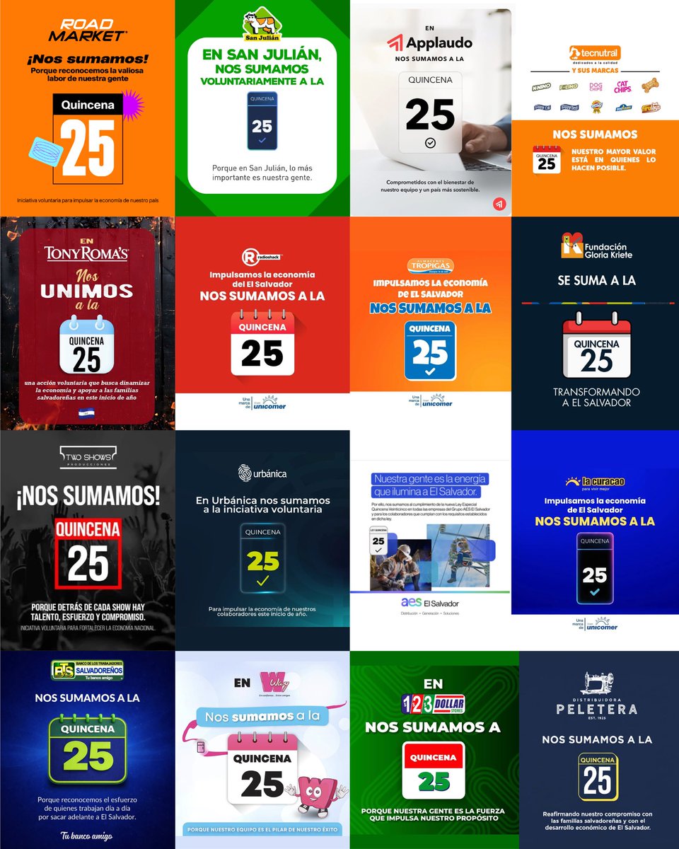 nayibbukele's tweet image. Gracias a las miles de empresas que se han sumado voluntariamente a la Quincena 25.

Juntos, entre gobierno, empresa privada y trabajadores, vamos a sacar adelante a nuestro país.