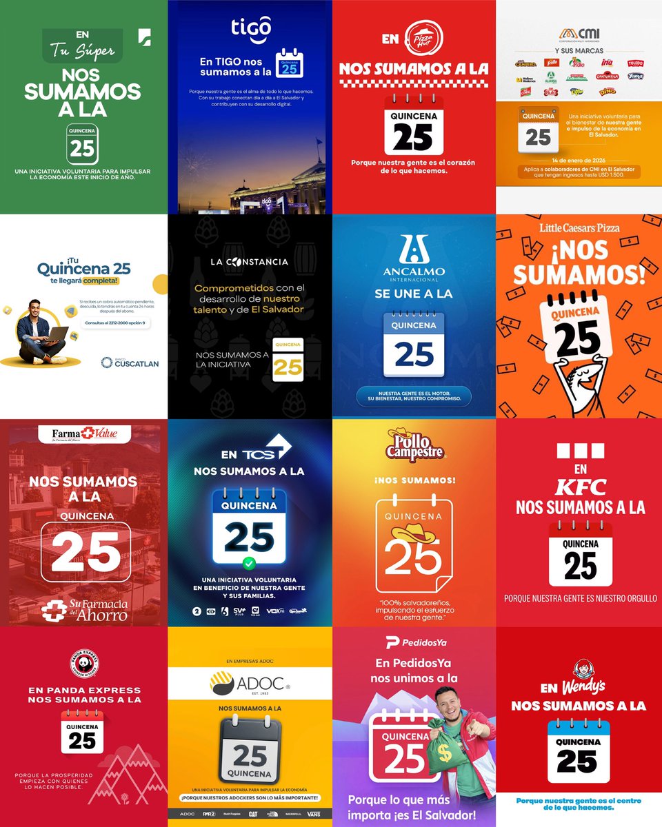 nayibbukele's tweet image. Gracias a las miles de empresas que se han sumado voluntariamente a la Quincena 25.

Juntos, entre gobierno, empresa privada y trabajadores, vamos a sacar adelante a nuestro país.