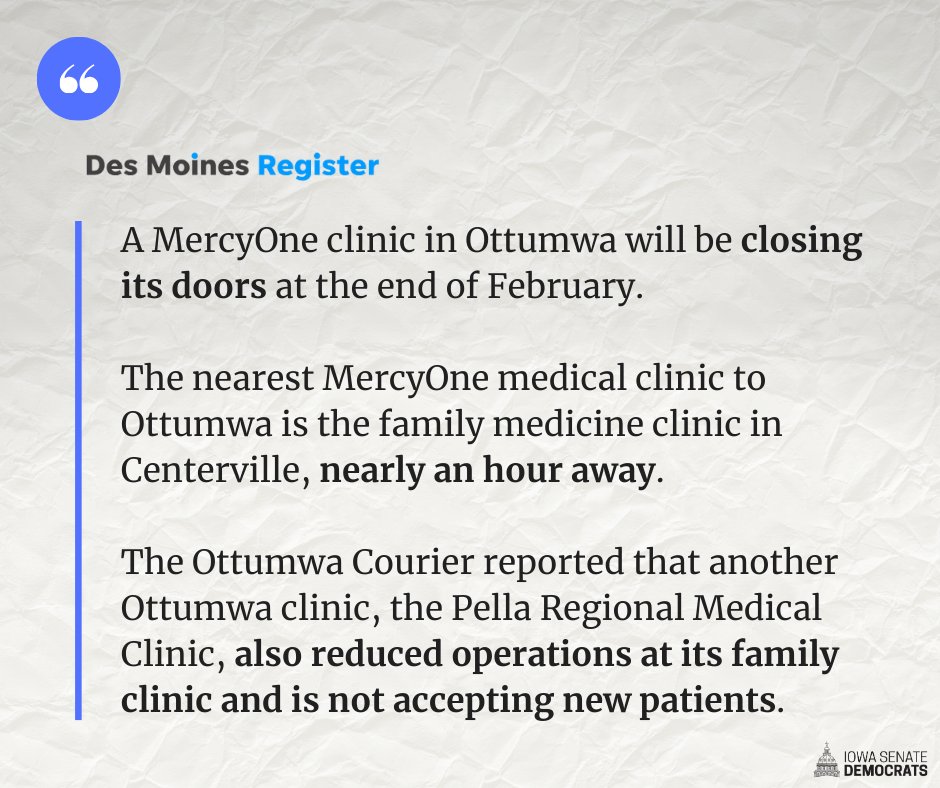 Iowans in the Ottumwa area will see their access to healthcare shrink in the coming months as multiple regional facilities are shutting their doors or reducing operations.