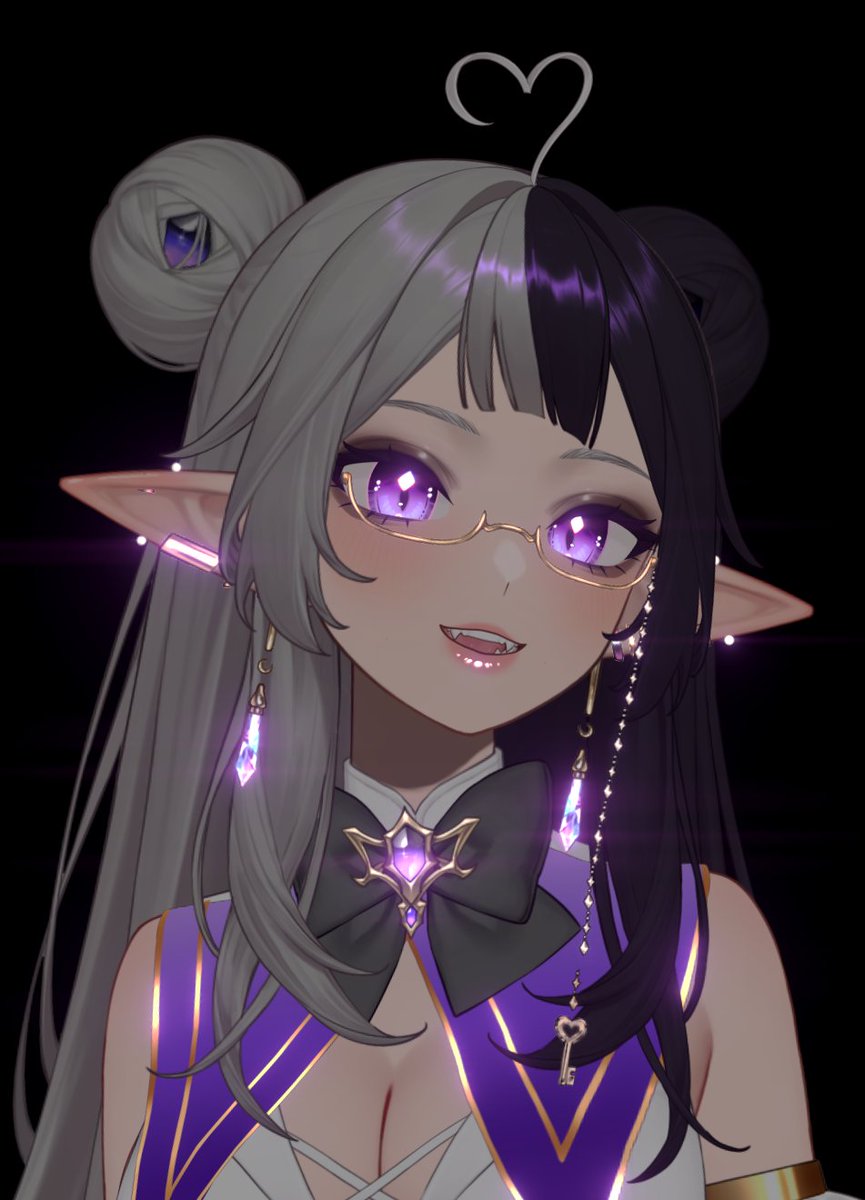 Whoa theres been more folks coming around =u= Makes me a little nervous but hello~ hope youre all having a lovely day or that it gets better!

Doing some little texture edits on the accessories for the #LizMetaCustomizableVtuber and I heckin love em Bonus glow VFX \o/