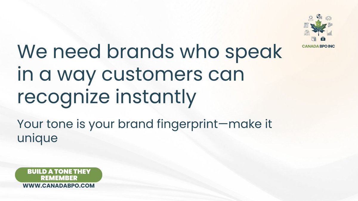 CanadaBpoInc's tweet photo. Consistency in voice builds recognition. We help brands develop a tone so distinct that customers know it’s you—even without seeing your logo.

#ConsistentVoice #ToneRecognition #BrandIdentity #StandOutOnline #CanadaBPO https://t.co/iBKmiX5QAv