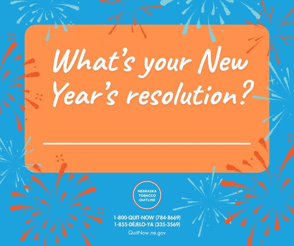 Is quitting tobacco on your list of New Year’s resolutions? The Nebraska Tobacco Quitline can help. Call 1-800-QUIT-NOW for FREE help &amp; quit medication for those who qualify.  
Thank you, West Central District Health Department!
#NEQuitline #QuitNowNE #Resolutions #healthychoices