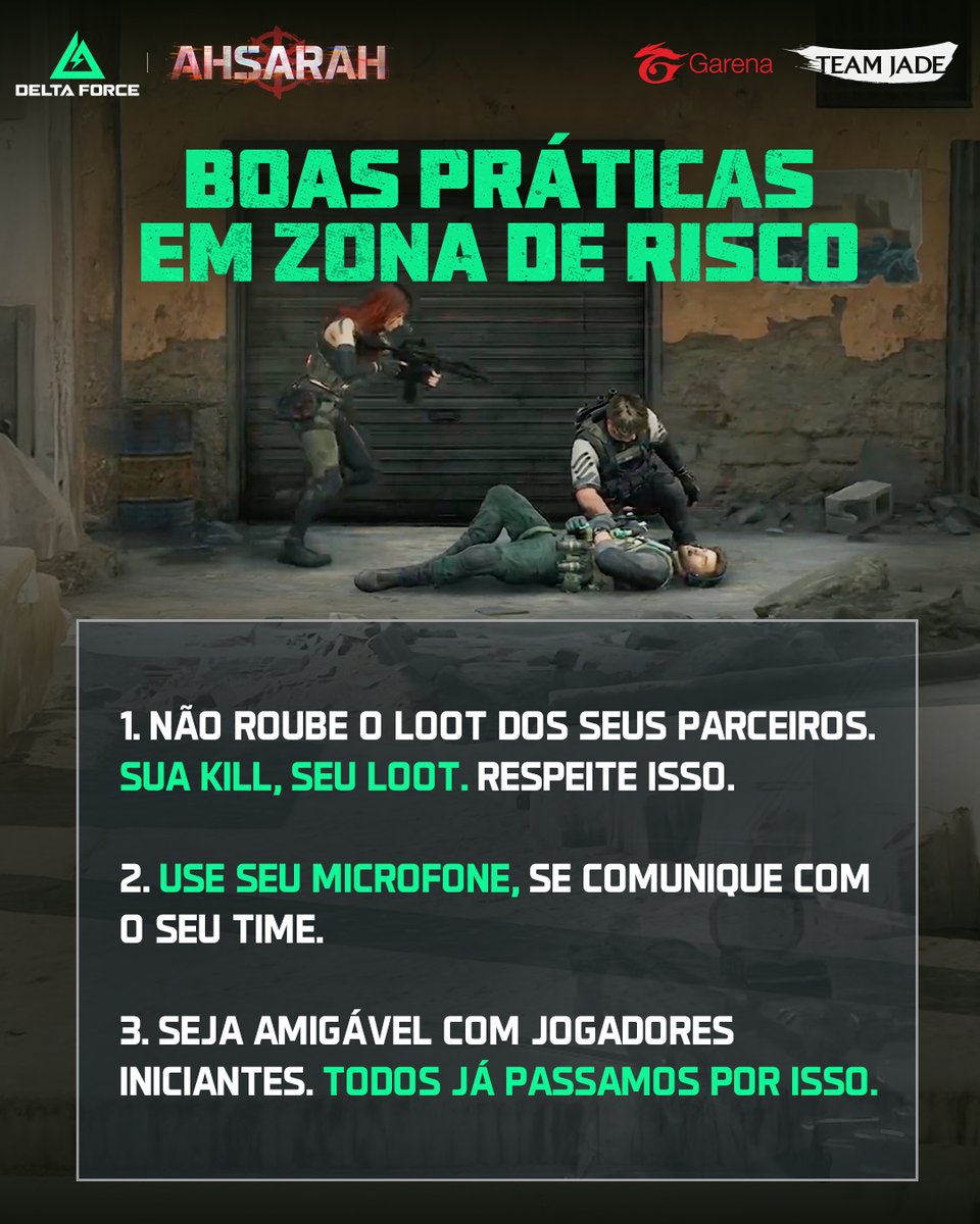 Operadores seguem combinados durante as partidas em Zona de Risco, e esses são alguns deles para tornar a extração ainda mais eficiente 👊🏻 O que mais você diria para quem tá chegando agora? Passa a dica nos comentários 👇

#GarenaDeltaForce #DeltaForceBR #FPS #Shooter #Extração